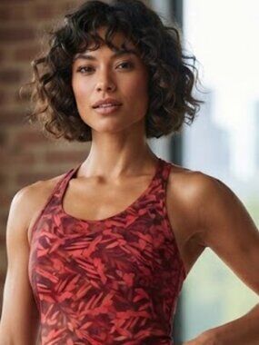 Lululemon Red Leaf Botanical Print Racerback Tank Top